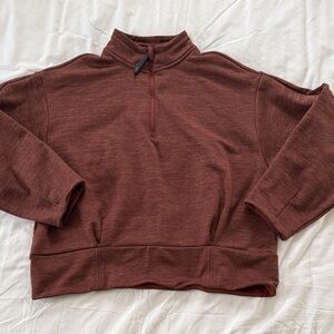 Athleta Brown Quarter-Zip Pullover